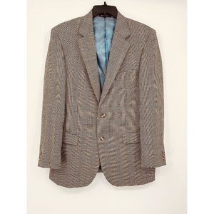 Alan Flusser 100% Wool Plaid Sport‎ Coat Size 42L Men’s